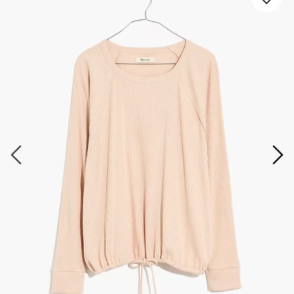 Madewell Other - NWT- Madewell Pink Ribbed Knit Drawstring Pajama Top